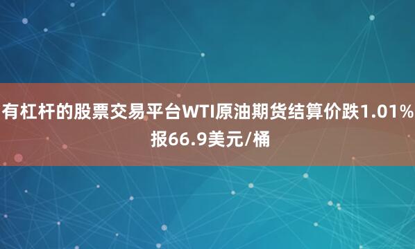 有杠杆的股票交易平台WTI原油期货结算价跌1.01% 报66.9美元/桶