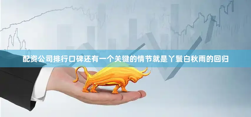 配资公司排行口碑还有一个关键的情节就是丫鬟白秋雨的回归