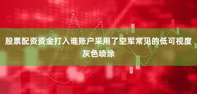 股票配资资金打入谁账户采用了空军常见的低可视度灰色喷涂